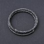 Memory Wire Bracelet, Natural Hematite Stone, Faceted Rondelle, Diameter 4x2.5mm, Length 18.5cm