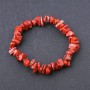 Bracelet Natural Stone Red Jasper Chips on Elastic Band, diameter 8mm circumference 18.5cm