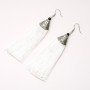 Tassel Earrings "Almina" White, 10cm Length