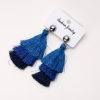 Tassel Earrings "Salsa" Blue, Length 7.5 cm
