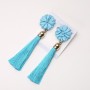 Tassel Earrings "Vienna Waltz" Light Blue, Length 9 cm