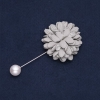 Fabric Flower Brooch Pin "Chrysanthemum", 4cm Diameter, 9cm Length