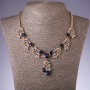 Blue Crystal Necklace "Twigs", 42-50cm length