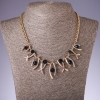 Necklace with Blue Crystals "Zigzag", Length 42-50 cm