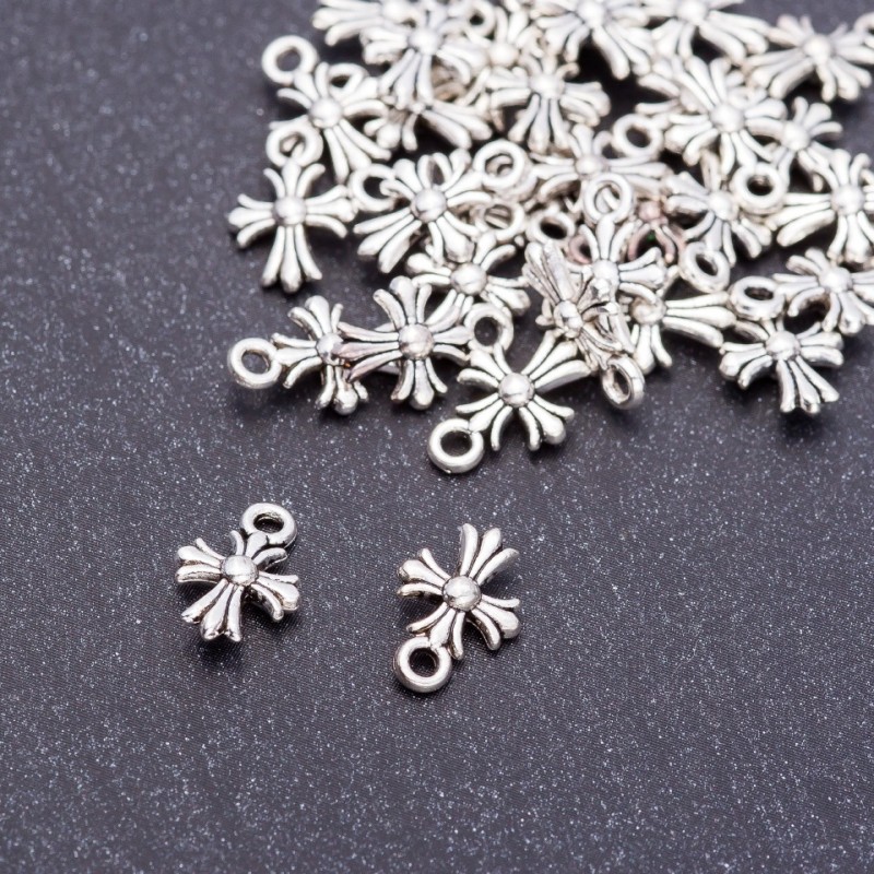 Finding Pendant Cross, Diameter 8mm, Length 12mm, Hole Dia mm, Pack 20g +/-58pcs