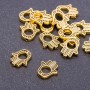 Palm Bead Insert Finding "Antique Gold", Diameter 14x12x2.5mm, Hole 5mm, Pack 20g +/-19pcs