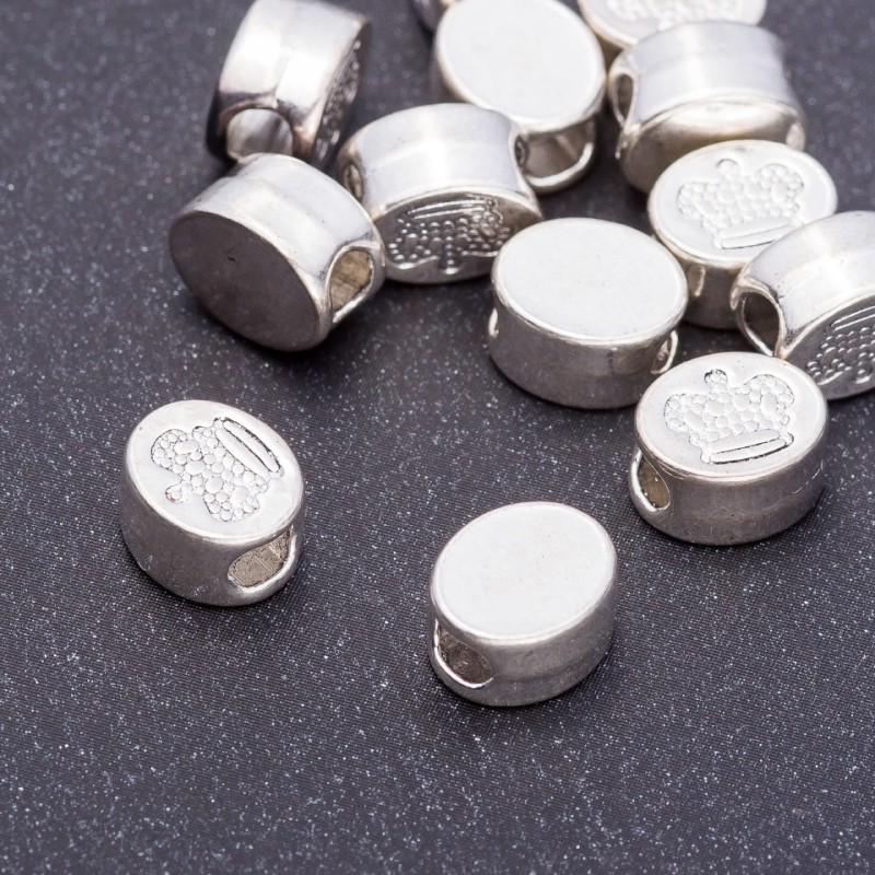 Crown Bead Insert Finding, Diameter 5x8.5x10mm, Hole 3.5mm, Pack 20g +/-13pcs