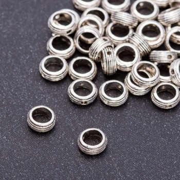 Findings Bead Insert Pandora-Style Ring, Diameter 7x3mm, Hole 5mm, 20g Pack +/- 75pcs