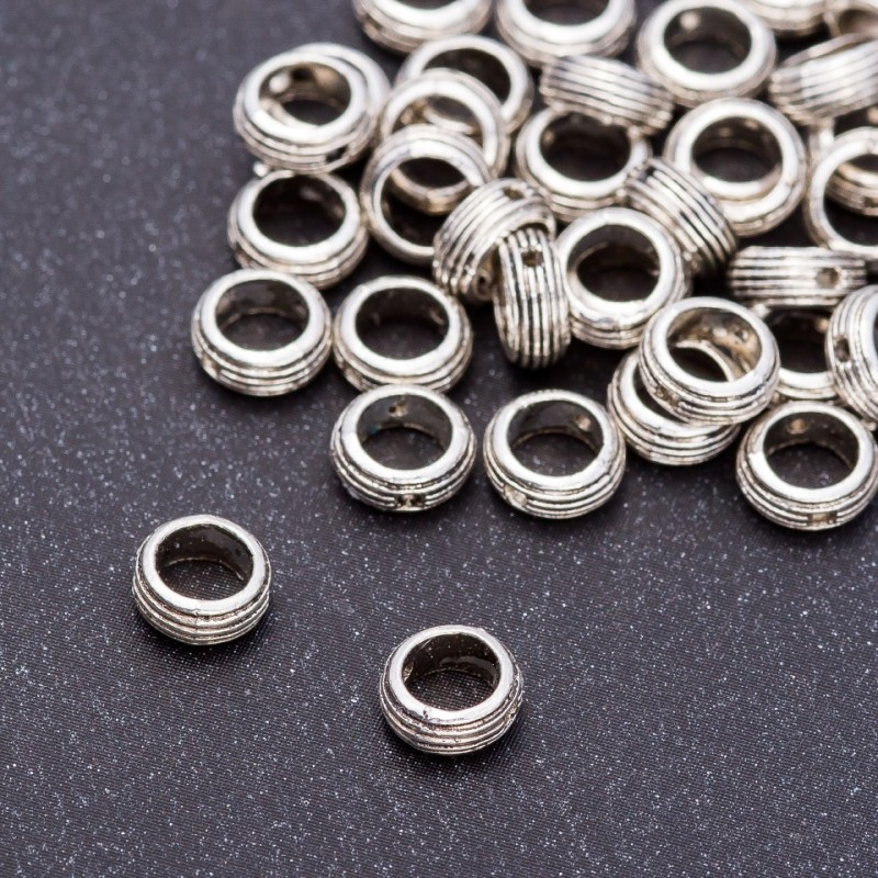 Findings Bead Insert Pandora-Style Ring, Diameter 7x3mm, Hole 5mm, 20g Pack +/- 75pcs