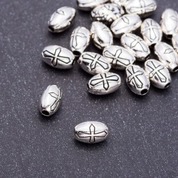 Cross Bead Insert Finding, Diameter 5x8mm, Hole 5mm, Pack 20g +/-24pcs