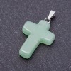 Cross Pendant, Jade Stone 18x27mm