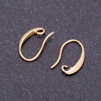 Earring Hooks, 15mm Length, Light Bronze Color