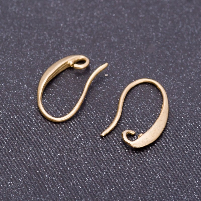 Earring Hooks, 15mm Length, Light Bronze Color