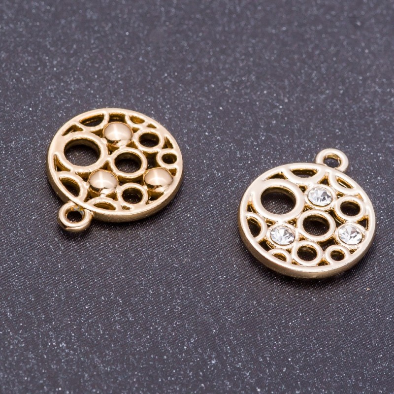 Findings "Medallion" Charm, Diameter 14mm, Length 17mm, Hole dia. mm, Pack of ~7