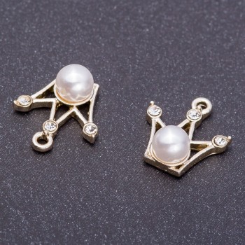 Finding Pendant "Crown", diameter 16mm, length 18mm hole dia. 5mm pack 4pcs