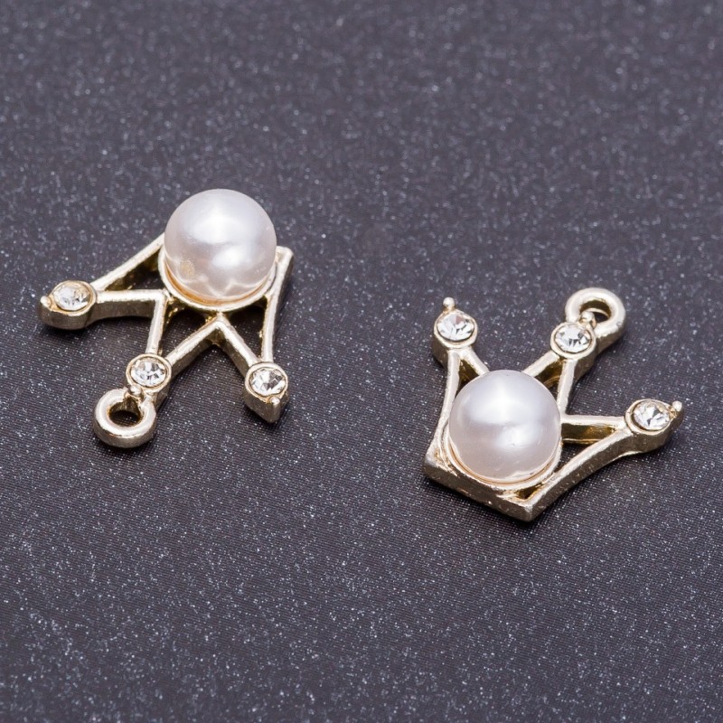 Finding Pendant "Crown", diameter 16mm, length 18mm hole dia. 5mm pack 4pcs
