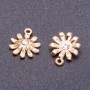 Findings "Daisy" Charm, Light Gold, Diameter 13mm, Length 16mm, Hole dia. mm, Pack of 9