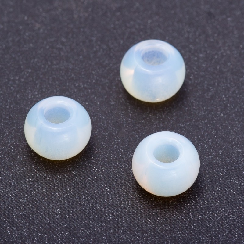 Pandora-Style Bead Moonstone 14x10mm, Hole Diameter 5mm