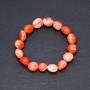Orange Agate Tumbled Bead Bracelet, 10x12mm, on Elastic Cord
