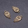 Owl Pendant Finding, Bronze Color, 9x18mm, Pack 20g +/- 18pcs