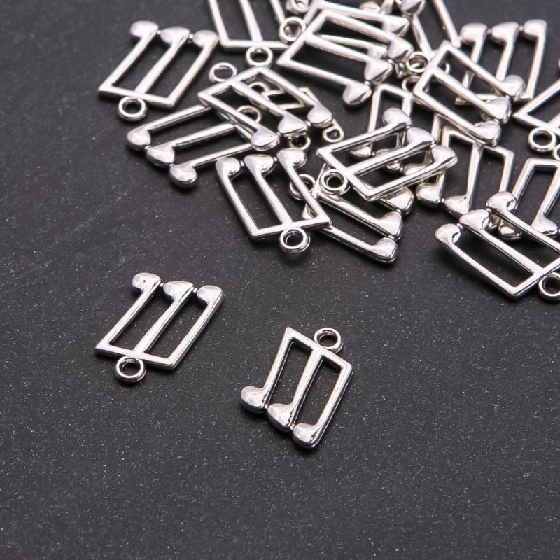 Music Note Pendant Finding, Diameter 12x19mm, Pack 20g, ±19pcs +