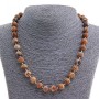 Landscape Jasper Necklace, Natural Stone, 10mm Bead, 46cm Length