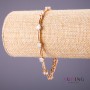 Xuping Bracelet White Stones, Length 18-20cm, Thickness 5mm, Gold Color