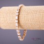 Xuping Bracelet with White Stones, 18-20cm Length, 6mm Thickness, Gold Color