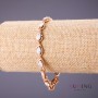 Xuping Bracelet with White Stones, 17-19cm Length, 7mm Thickness, Gold Color