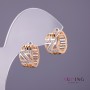 Xuping Earrings White Rhinestones, Diameter 8mm, Length 14mm, Gold Color