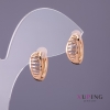 Xuping Earrings, 6mm Diameter, 14mm Length, 18K Gold Plating