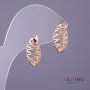 Xuping Earrings, 9mm Diameter, 17mm Length, Gold and Silver Color