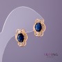 Xuping Earrings with Blue Stones, diameter 11mm, length 15mm, 18K gold plating