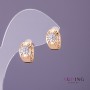 Xuping Star Earrings with White Rhinestones, diameter 8mm, length 12mm, gold color