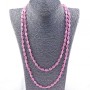 Long Cat's Eye Necklace, Oval 10x8mm, Pink, 115cm Length