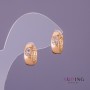 Xuping Earrings White Stones, Diameter 5mm, Length 13mm, Gold Color