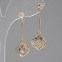 "Itaoliao" Rose Earrings with Crystals, diameter 12mm, length 25mm, gold color
