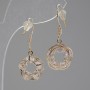 "Itaoliao" Rose Earrings with Crystals, diameter 15mm, length 35mm, gold color