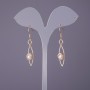 "Itaoliao" Earrings with Crystals, diameter 9mm, length 47mm, gold color