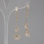 "Itaoliao" Earrings Flowers with Crystals, diameter 12mm, length 55mm, gold color