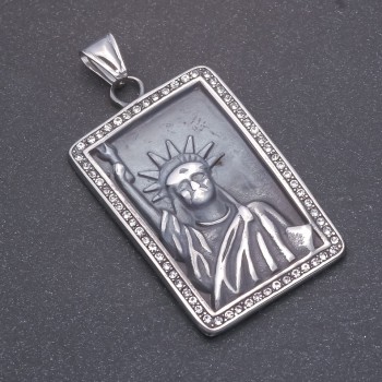 "Statue of Liberty" Pendant, Gray Metal, 32x46x57mm