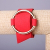 Red Felt "Buckle" Bracelet, Nubuck, Gold-Tone Metal