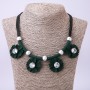 Necklace "Green Flowers", length 50-55cm
