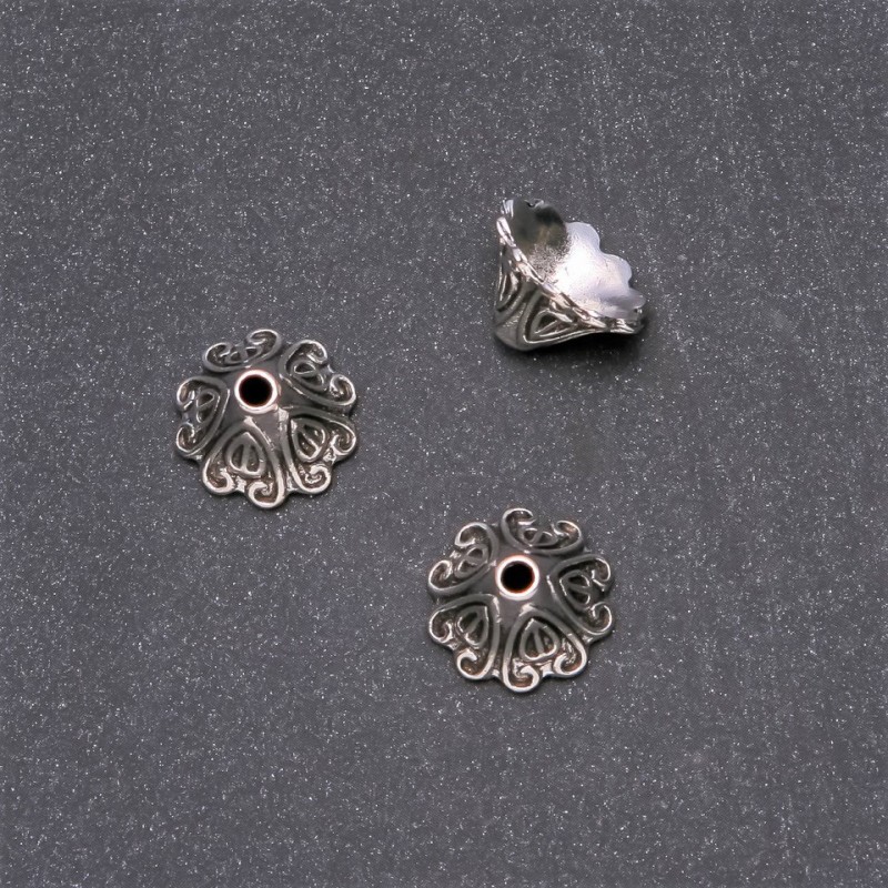Jewelry Finding Bead Cap 16x11mm, diameter 3mm pack 18pcs