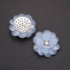 Jewelry Finding Applique Flower Acrylic Light Blue, diameter 30mm
