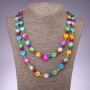 Long Necklace Mother-of-Pearl Assorted Coin, 120cm