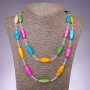 Long Assorted Mother-of-Pearl Necklace, Elongated Oval, 110cm