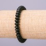 Shungite Elastic Bracelet (singular) Smooth Rondelle, 8×5 mm, length 18 cm +