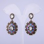 Earrings "Myroslava" Light Blue Enamel, 42x24mm