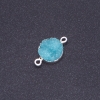 Light Turquoise “Druze” Connector, Acrylic “Silver”, Diameter 14mm L3mm